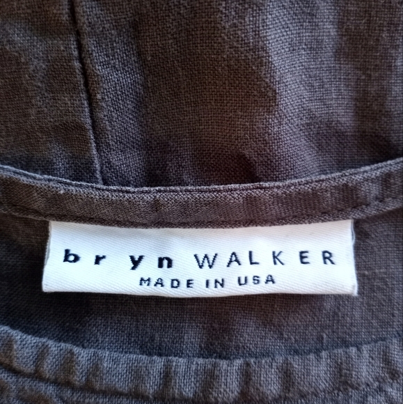 Bryn Walker Linen Light Chocolate Brown Bohemian Lagenlook Loose Fit Dress M - Picture 7 of 8